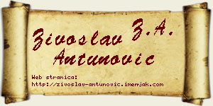 Živoslav Antunović vizit kartica